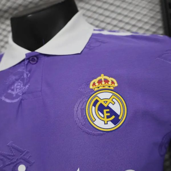 2025-26 Real Madrid Men's Polo Shirt Purple - Image 5