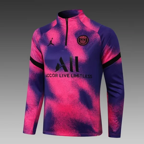 2024/2025 Paris Saint-Germain Half-Pull Training Suit Pink Football Shirt - Image 3