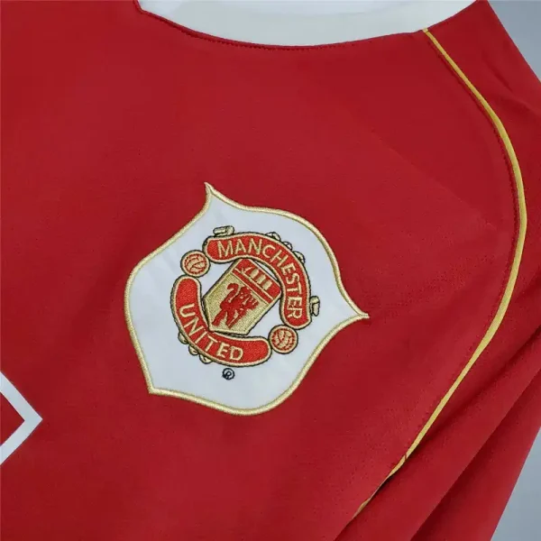 2006/07 Manchester United Retro Jersey Long Sleeve Home - Image 3