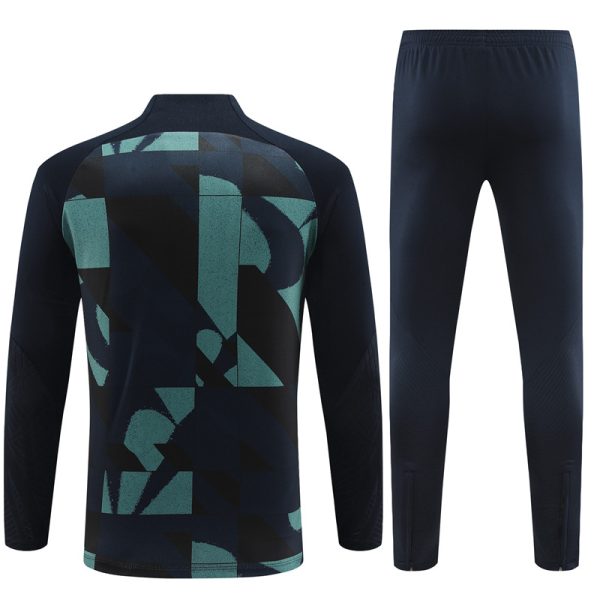 23-24 Barcelona Adults And Kids Training Suits Black&Green Tracksuits Jerseys - Image 3