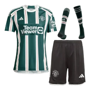 23-24 Manchester United Away Whole Kit Jersey+Shorts+Socks