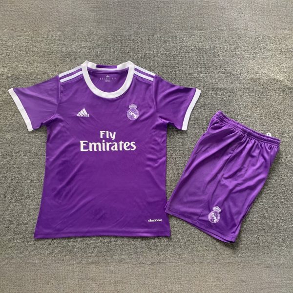 Real Madrid16-17 Away Retro Kids Kits Children Sets Football Jersey - Image 5