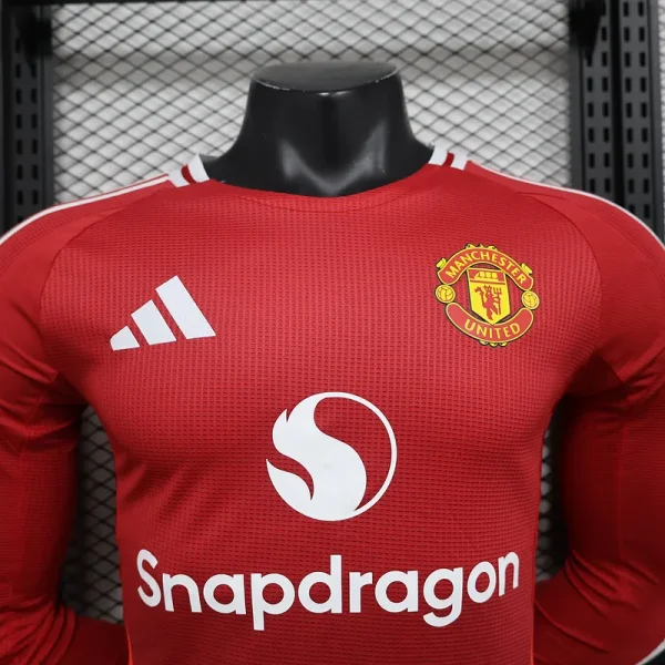 24-25 Manchester United Home Long Sleeve Player Version - Image 3