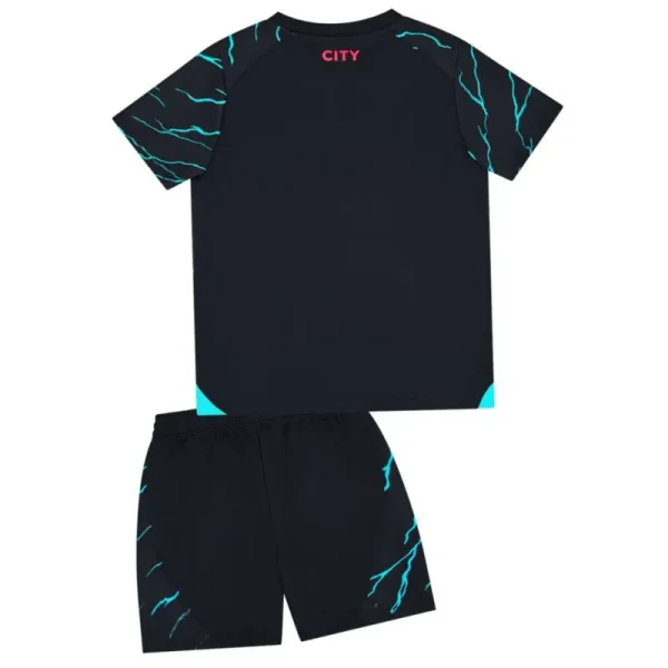 2023/24 Kids Manchester City Third Away Kit Jersey+Shorts - Image 2