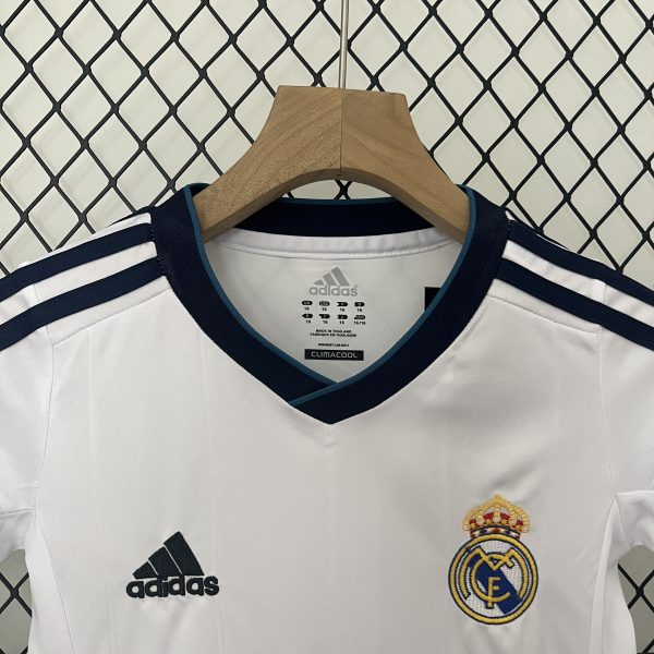 Real Madrid 12-13 Home Retro Kid Kits White Jersey - Image 4