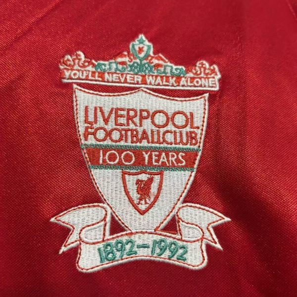 Liverpool Retro Jersey Home Centenary Shirt 1992-93 - Image 4