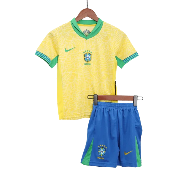 Kids Brazil Home Kit Copa America 2024 Youth Apparels - Image 2