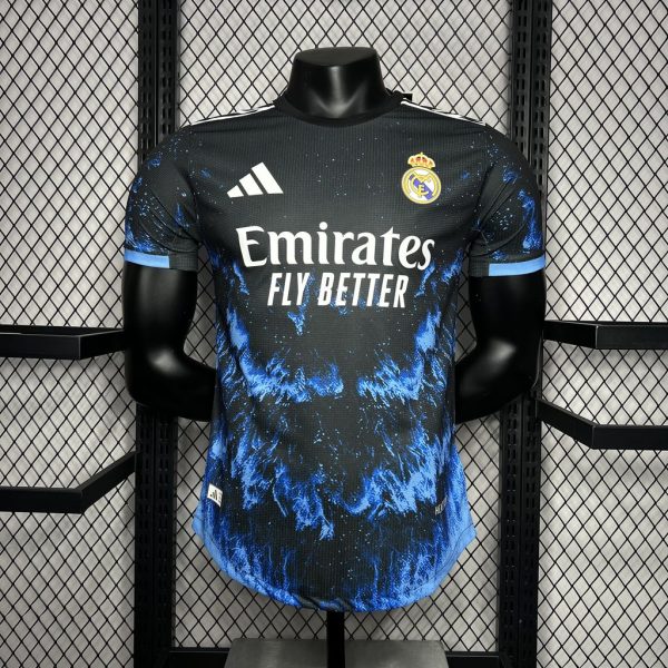 24-25 Real Madrid Ocean Blue Player Version Soccer Jersey - Image 3
