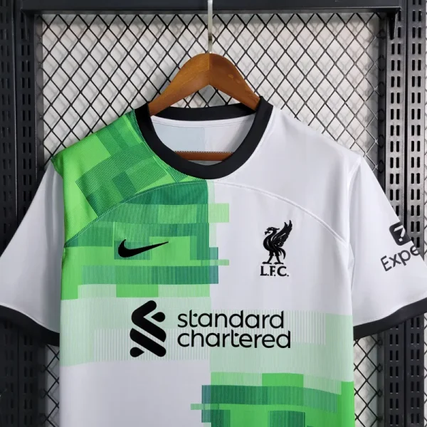 23-24 Liverpool Away white green black Soccer Jersey - Image 3