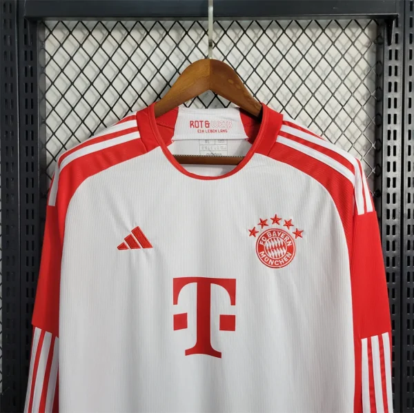 23-24 Bayern Munich Home Long Sleeve Jersey - Image 4