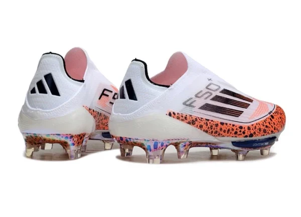 Adidas F50+ Lightstrike Pro Laceless FG Firm Ground Soccer Cleats - White/Leopar - Image 2