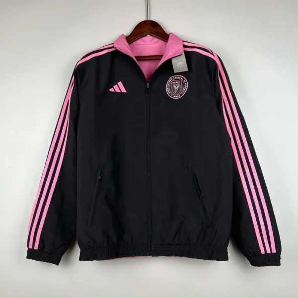 2023-2024 Inter Miami Reversible Windbreaker（black-pink）Soccer Jersey 1:1 Thai Quality - Image 4