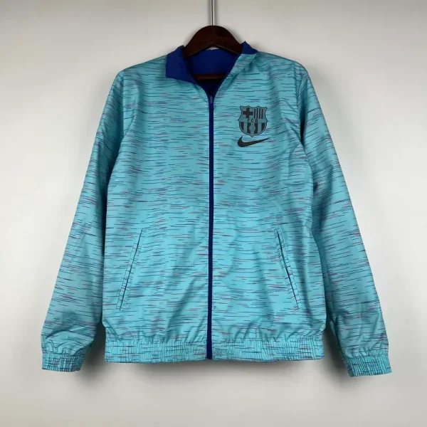 23-24 Barcelona Reversible Windbreaker Blue Soccer Jersey 1:1 Thai Quality - Image 15