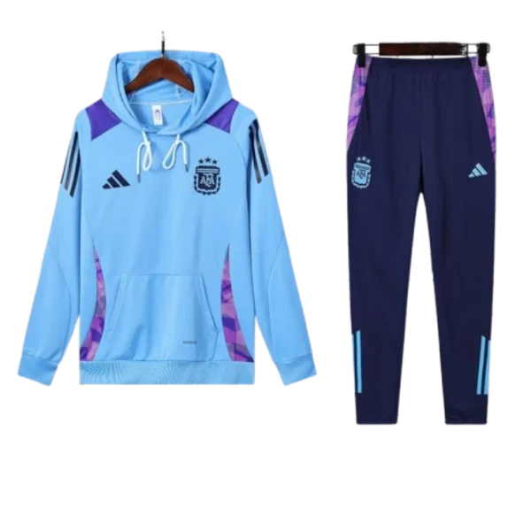 Adidas Argentina Nation 2024-25 Hooded Blue Training Tracksuit Kit