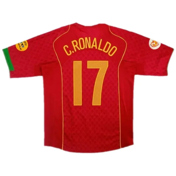 2004 Portugal Retro Jersey Home Euro Cup - Image 5