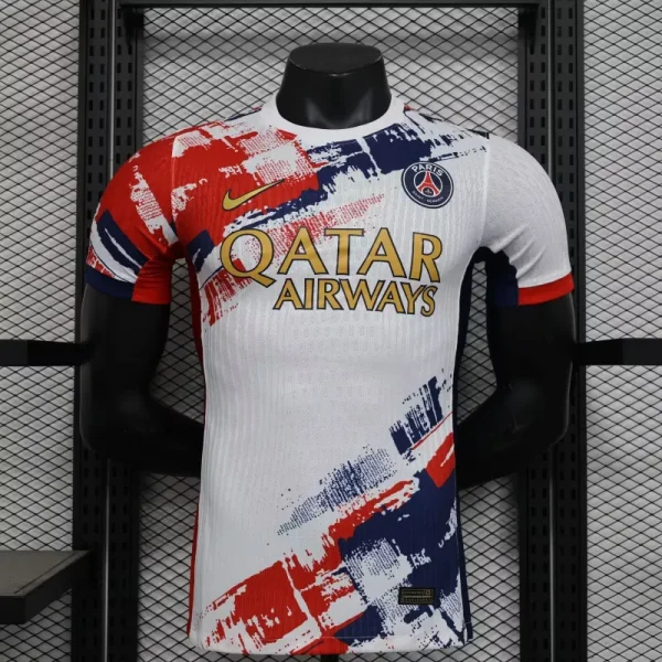 24/225 PSG Away Player version white red yellow blue Soccer Jersey - Image 3