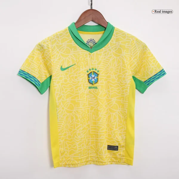 Kids Brazil Home Kit Copa America 2024 Youth Apparels - Image 3