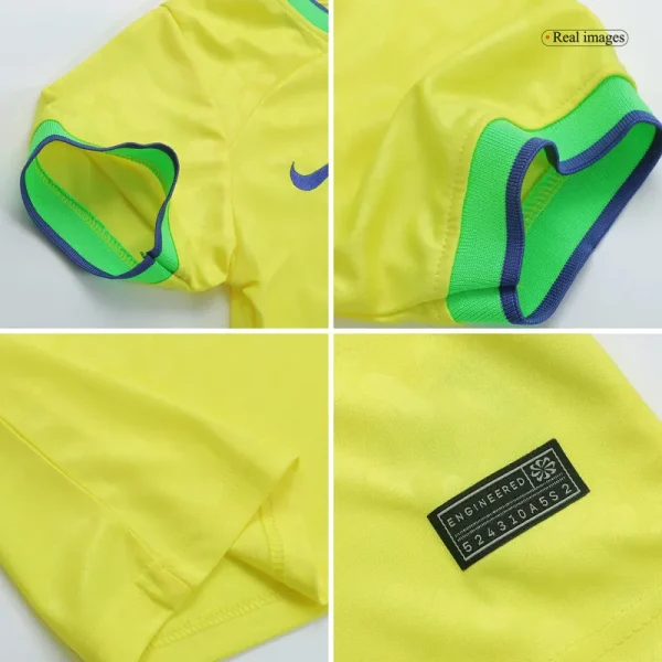 Brazil Kids Soccer Jersey Home Kit(Jersey+Shorts) World Cup 2022 - Image 6