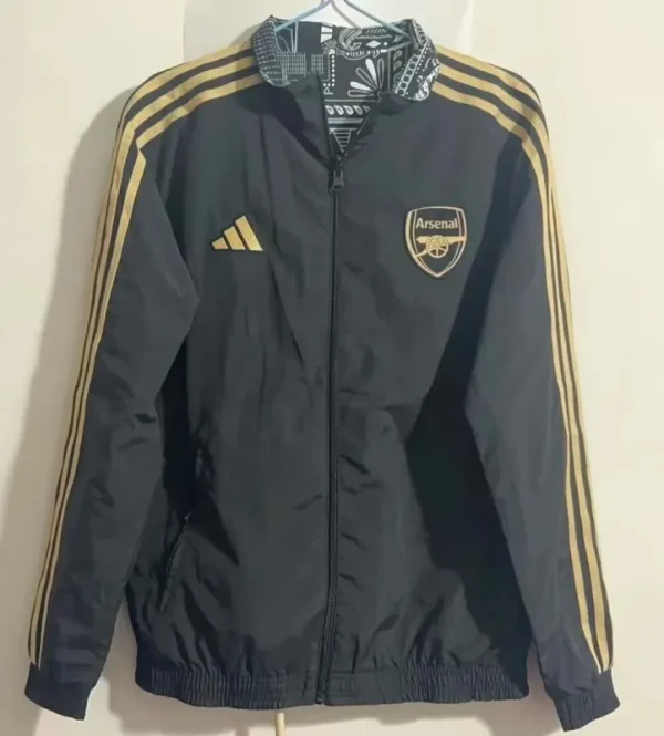 2023-2024 Arsenal Reversible Windbreaker Black-gray Soccer Jersey 1:1 Thai Quality - Image 4