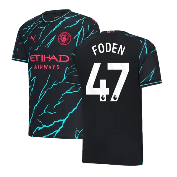2023/24 HAALAND #9 DE BRUYNE #17 J.ALVAREZ #19 FODEN #47 Manchester City Third Away Jersey - Image 10