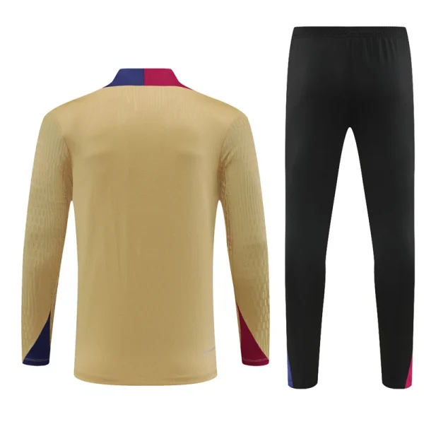 24-25 Barcelona Long Sleeve Tracksuit Gold Training Suits Football - Image 2