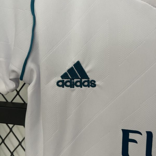 Real Madrid 17-18 Home Retro Kids Kit Soccer Jersey - Image 5