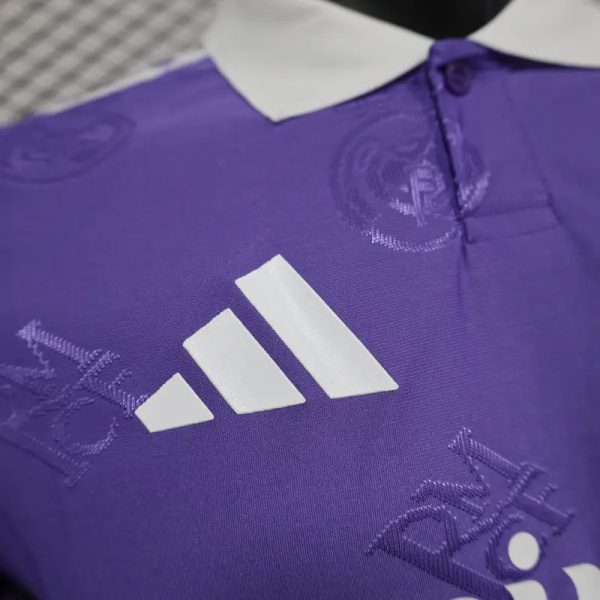 2025-26 Real Madrid Men's Polo Shirt Purple - Image 4