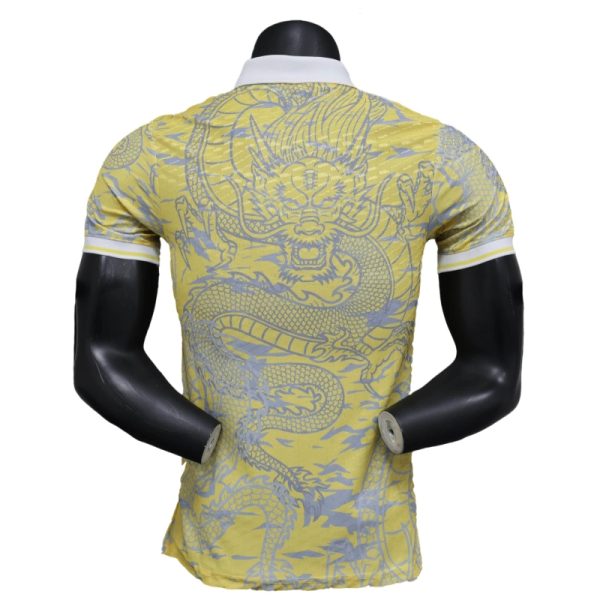 2025-26 Real Madrid Men's Polo Shirt Dragon Pattern Yellow Jersey - Image 2