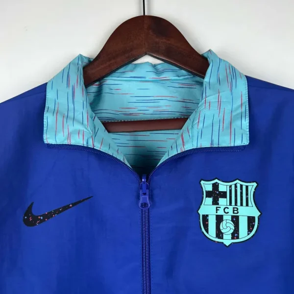 23-24 Barcelona Reversible Windbreaker Blue Soccer Jersey 1:1 Thai Quality - Image 6
