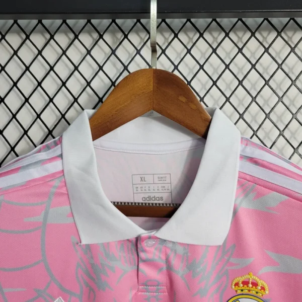 23-24 Real Madrid Chinese Dragon Pink Football Shirt - Image 4