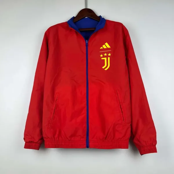2023-2024 Juventus Reversible Windbreaker（Blue-red）Soccer Jersey 1:1 Thai Quality - Image 3