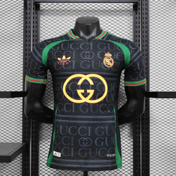 24-25 Real Madrid VS GUCCI Black Player Version Jersey - Image 9