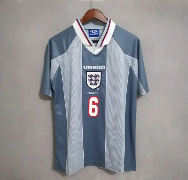 1996 England Retro Soccer Jersey Away Replica Euro Cup - Image 4