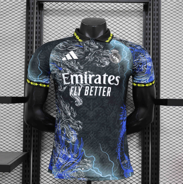 24-25 Real Madrid Dragon Black$Blue Special Edition Player Version Shirt - Image 3