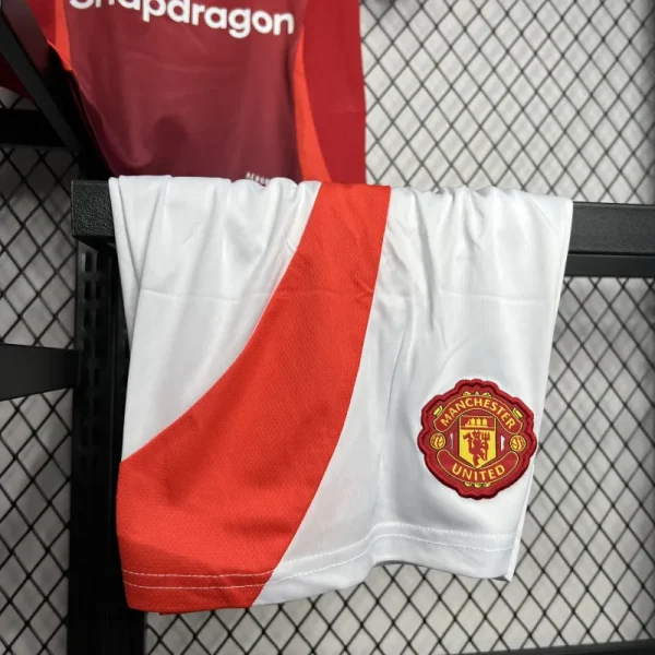 24-25 Manchester United Home Kids Jersey+Shorts - Image 6