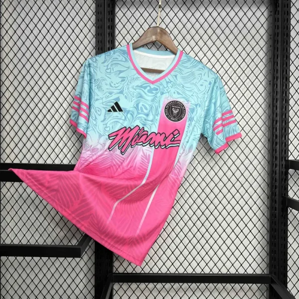 24-25 Inter Miami Special Beach Edition Kit Pink&Blue Soccer Jersey - Image 5