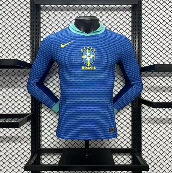 Nike Authentic Soccer Jersey Brazil Away Shirt Long Sleeve 2024 - Image 2
