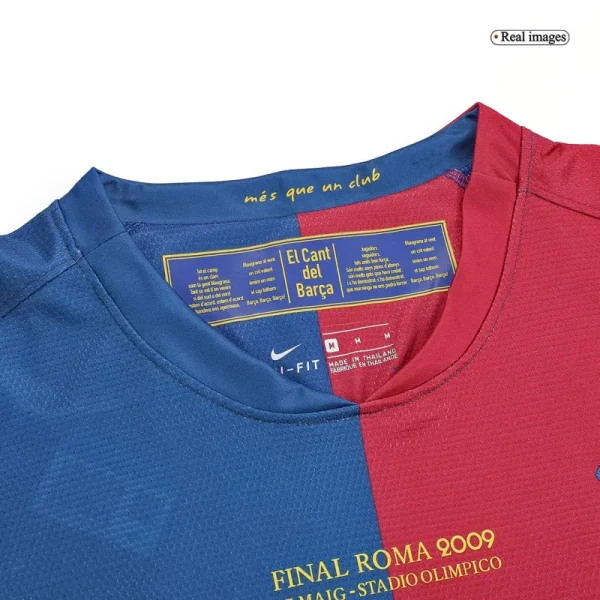 2008/09 Barcelona UCL Final Retro Home Long Sleeve Jersey - Image 7