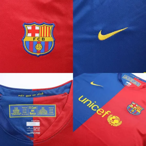 08-09 Barcelona A.INIESTA #8 UCL Final Retro Jersey Home - Image 3
