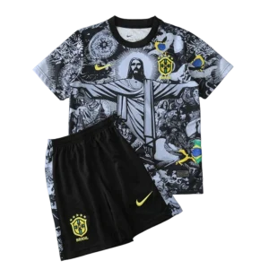 2024 Brazil Christ the Redeemer Special Kids Kit Football Jersey