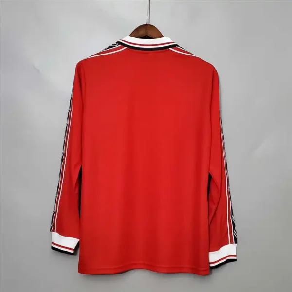 1998-00 Manchester United Beckham #7 Retro Jersey Home Long Sleeve - Image 7