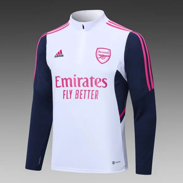 Arsenal Half-Pull Training Suit White Football Shirt 2022/2023 - Image 3