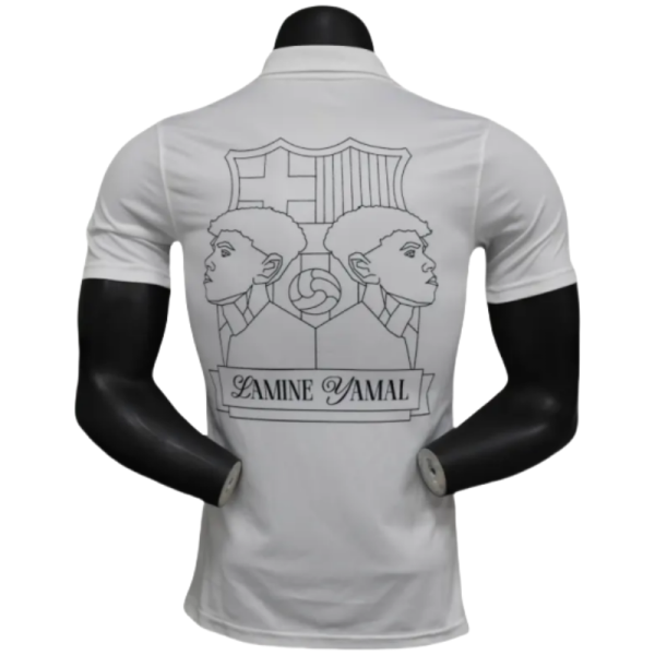 Barcelona Lamin Yamal commemorative white 304 POLO Shirt 24-25 - Image 2