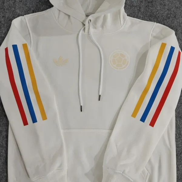 Colombia Nation 2024 100th Anniversary White Hoodie Jacket - Image 2