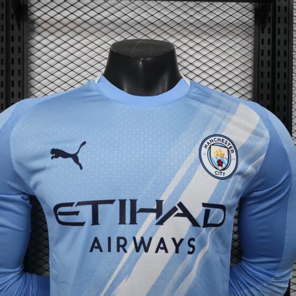 Manchester City Soccer Shirt Home Shirt player version Long Sleeve  2025-26 - Image 3