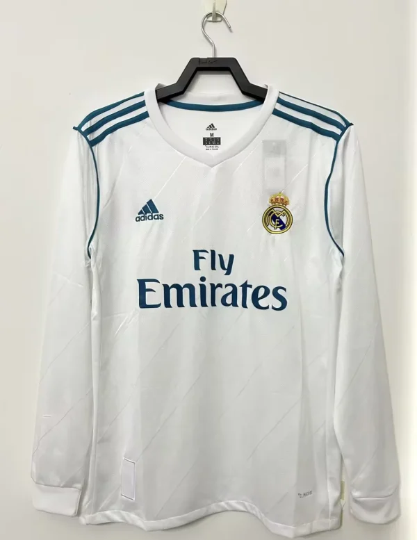 2017/18 Real Madrid Retro Home Long Sleeve Jersey - Image 8