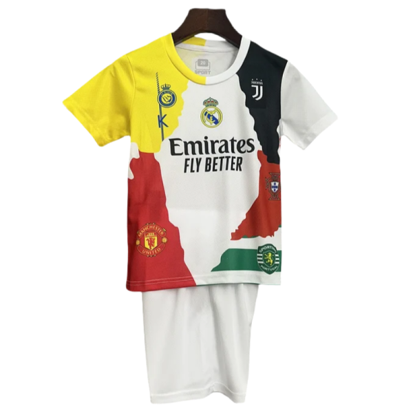 Cristiano Ronaldo Commemorative Edition Kids Kits Jersey+Shorts - Image 2