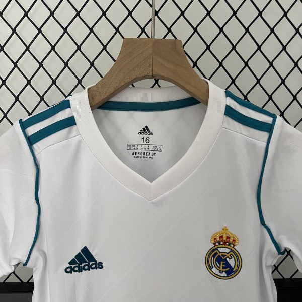 Real Madrid 17-18 Home Retro Kids Kit Soccer Jersey - Image 11