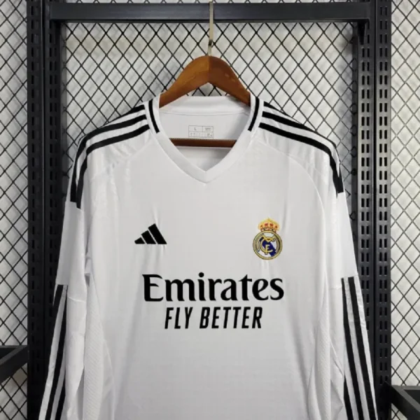 24-25 Real Madrid Home Long Sleeve Replica Jersey - Image 7
