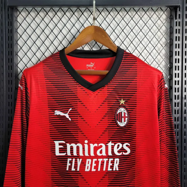 23-24 AC Milan Home Long Sleeve Jersey - Image 4